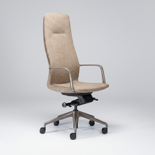 Beige office chair on a gray background
