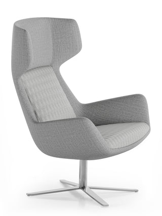 Gray swivel chair on a white background
