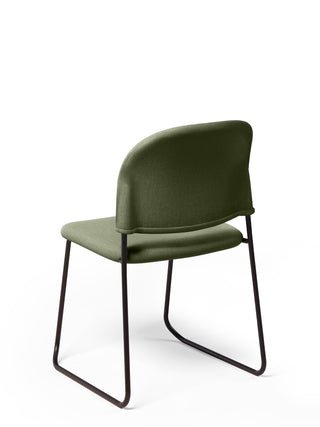 Advanta_LUMIAFU_BACKSIDE_OLIVE_003 green chair with black metal legs on a white background