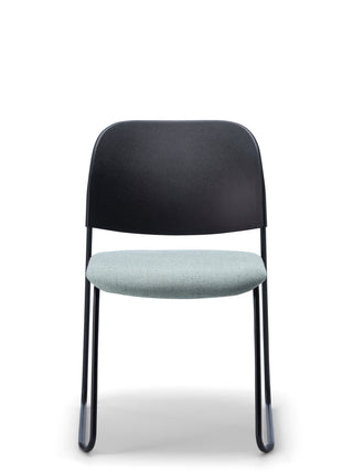 Advanta_Lumia-65 chair with black backrest and gray seat on a white background