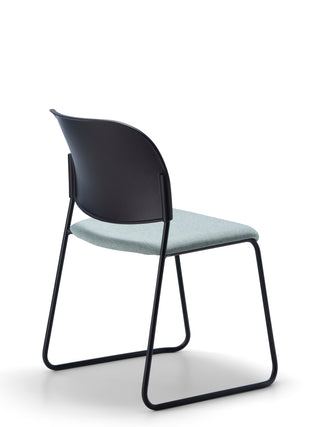 Advanta_Lumia-68 modern chair with black frame and light gray seat on a white background