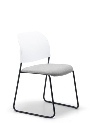 Advanta_Lumia-70 modern chair with white backrest and gray seat on a white background