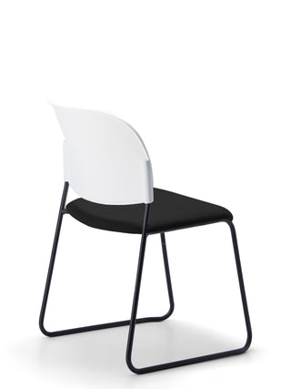 Advanta_Lumia-71 modern chair with black frame, white backrest, and black seat on a white background