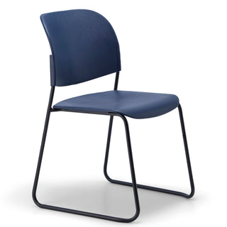 Advanta_Lumia-78 blue chair with black frame on a white background