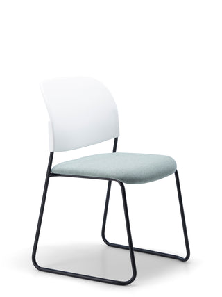 Advanta_Lumia-84 white chair with black metal legs on a white background