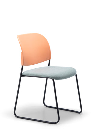 Advanta_Lumia-86 chair with peach backrest and light gray seat on a white background