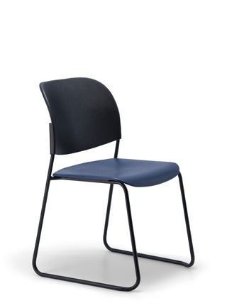 Advanta_Lumia-88 blue chair with black frame on a white background