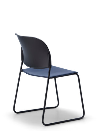 Advanta_Lumia-89 chair with black frame and blue seat on a white background