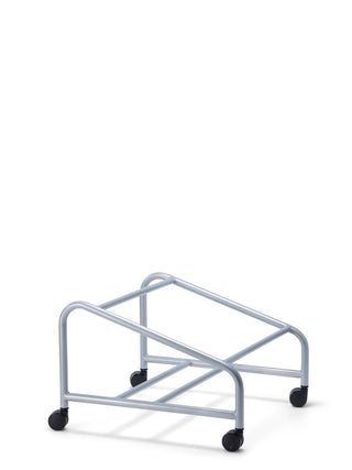 Metal rolling cart on a white background