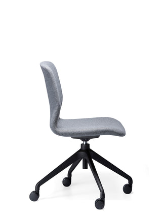 Side Odin gray office chair with no arms black wheels on a white background