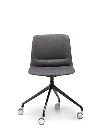 Nu Soul front gray office chair with black swivel base on a white background