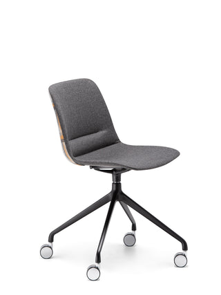 Nu Soul angle gray office chair with black swivel base on a white background