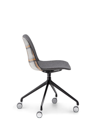 Nu Soul side chair with a gray seat and black base on a white background