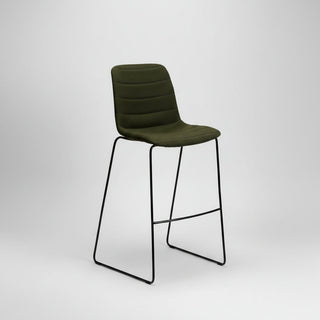 Nu Soul green bar stool with black metal legs on a white background
