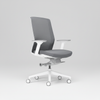 Gray office chair with white base on a light gray background