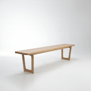 Wooden bench with a minimalist design on a white background