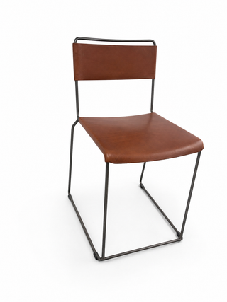 Bronze and Tan leather chair
