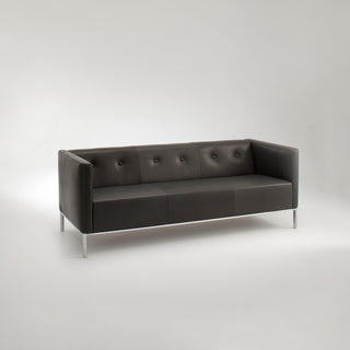 Black sofa on grey background