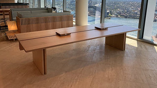 Deloitte office meeting table with city view