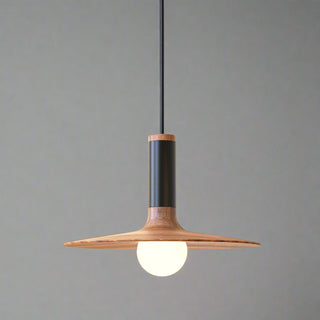Juno-Walnut pendant light with orb bulb