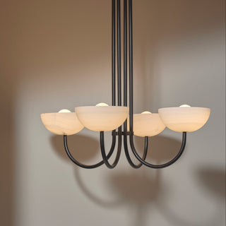 Aurelia Chandelier Quad Pendant Light Brushed Black Rods