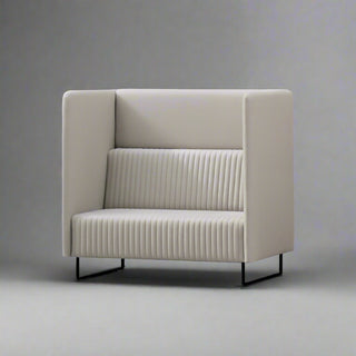 Beige sofa booth on grey background