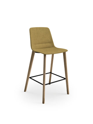 Nu Soul Upholstered Stool - Timber Legs