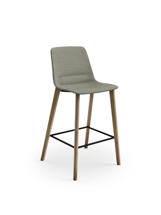 Nu Soul Upholstered Stool - Timber Legs