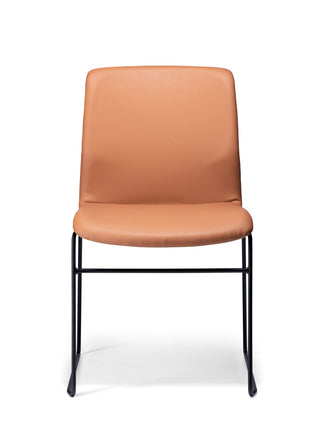 Front odin Sled saddle with black metal legs on a white background