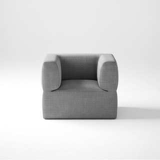 Gray armchair on a white background