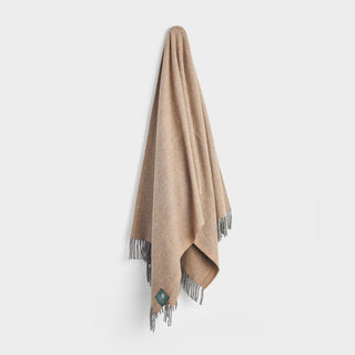 Upcycled Fine Herringbone Throw - Peach