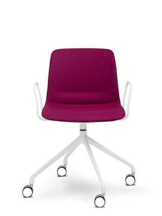Advanta UNICA Chair with burgundy seat and white frame