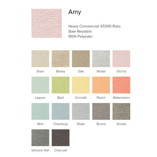 Fabric swatches from the Amy house fabric range.
