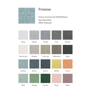 Fabric swatches from the Finesse house fabric range.