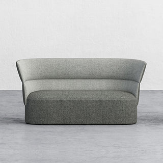 Medium back 2-seater lounge from the Jade collection, upholstered in grey fabric.