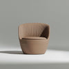 Shelly beige wide shot of modern armchair and table