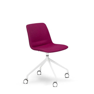 Nu Soul modern office chair, magenta seat, white base